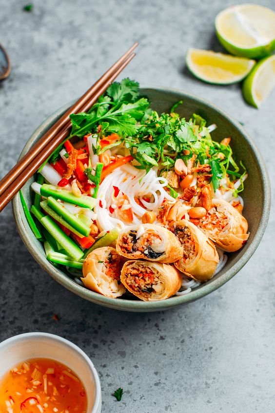 Vegan Spring Rolls VerMicelli Salad